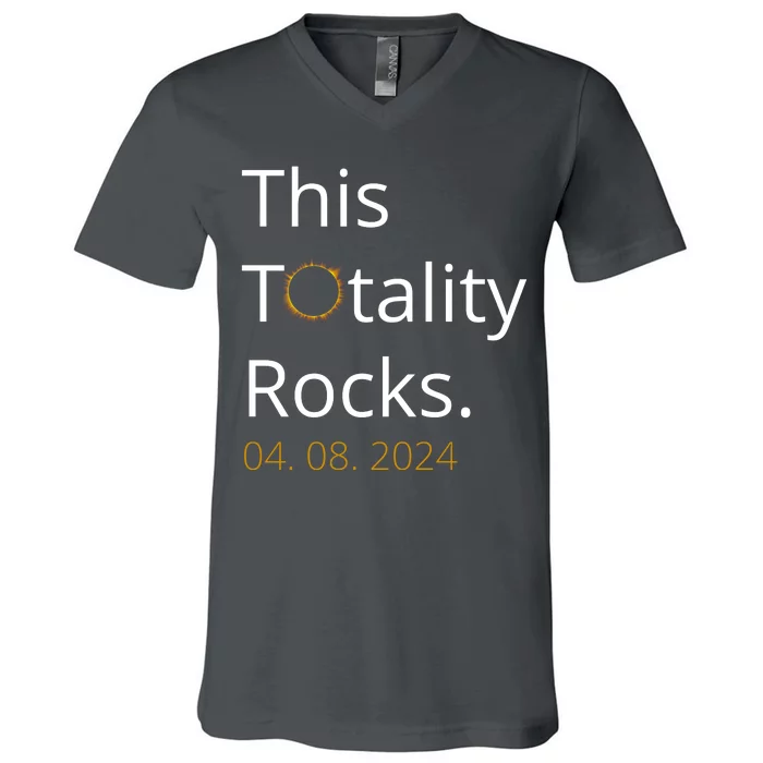 This Totality Rocks Solar Eclipse 2024 V-Neck T-Shirt