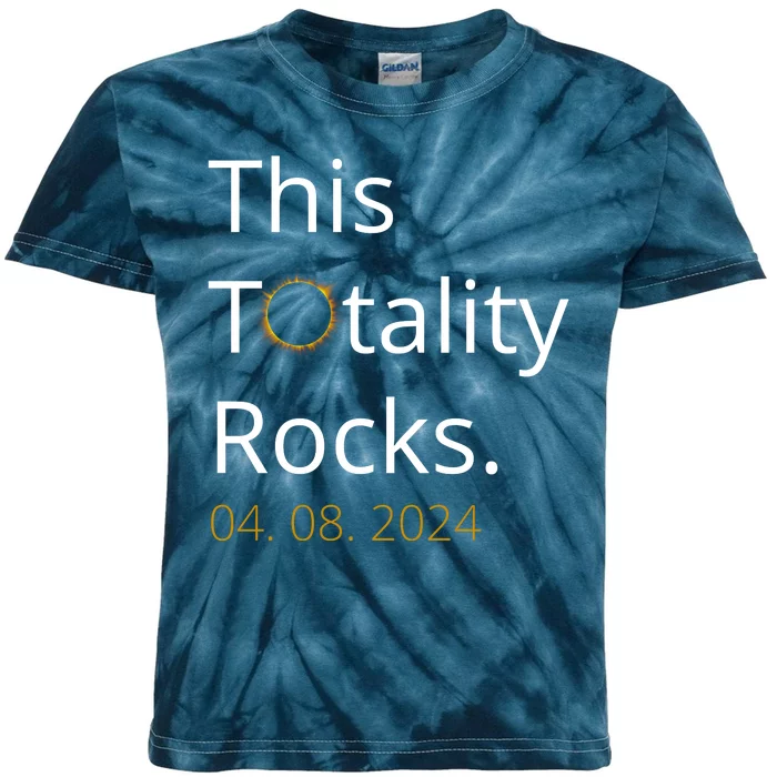 This Totality Rocks Solar Eclipse 2024 Kids Tie-Dye T-Shirt