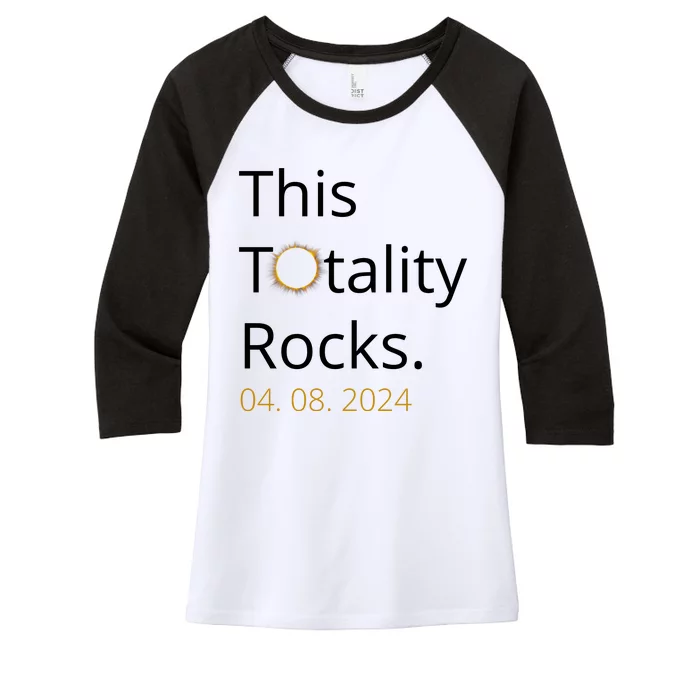 This Totality Rocks Solar Eclipse 2024 Women's Tri-Blend 3/4-Sleeve Raglan Shirt