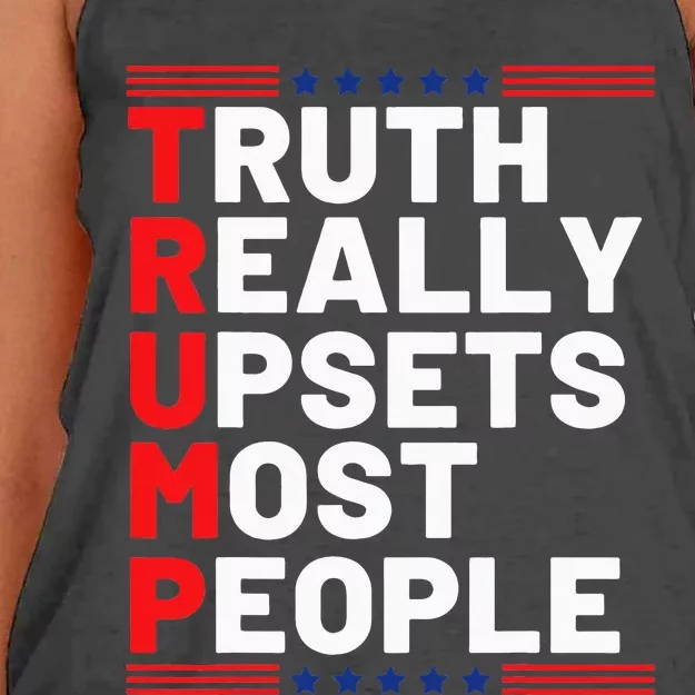 Trump Truth Really Upset Most People Trump 2024 America Flag Women's Knotted Racerback Tank