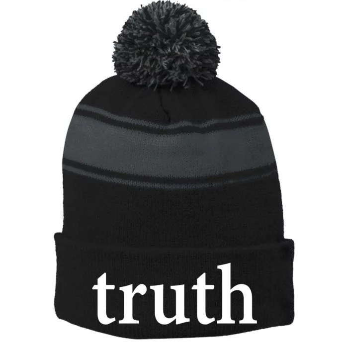 Truth Stripe Pom Pom Beanie