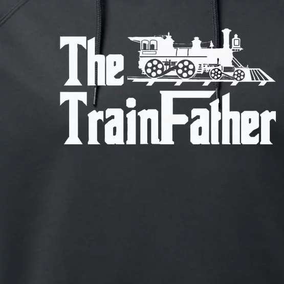 The Trainfather Railroad Model Train Collector Conductor Performance Fleece Hoodie