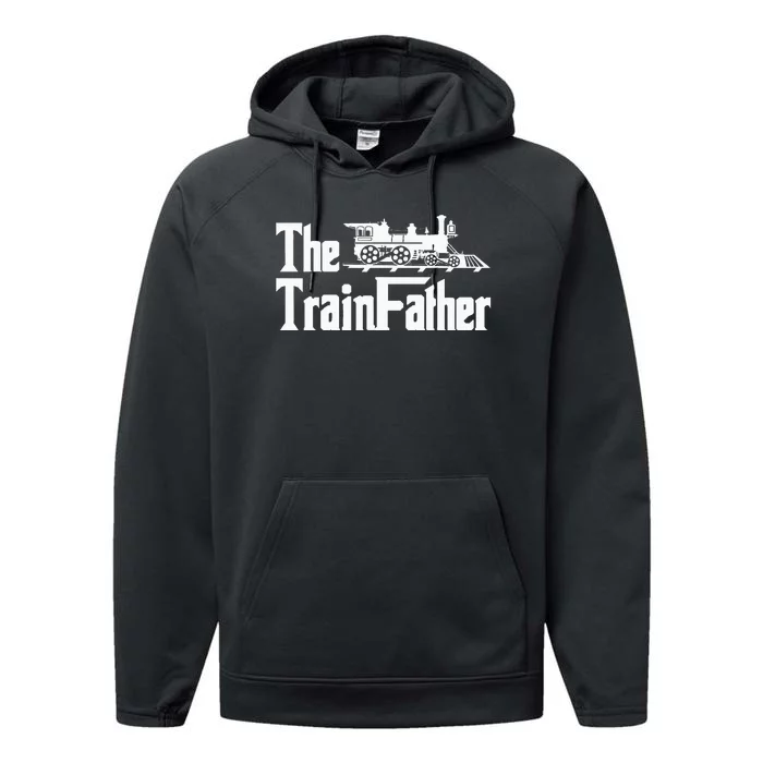 The Trainfather Railroad Model Train Collector Conductor Performance Fleece Hoodie