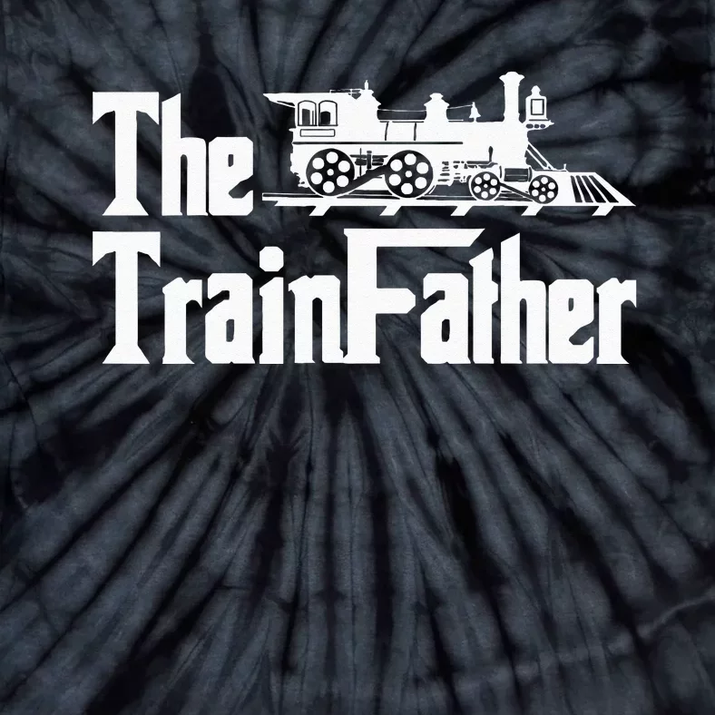 The Trainfather Railroad Model Train Collector Conductor Tie-Dye T-Shirt