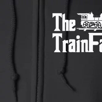 The Trainfather Railroad Model Train Collector Conductor Full Zip Hoodie