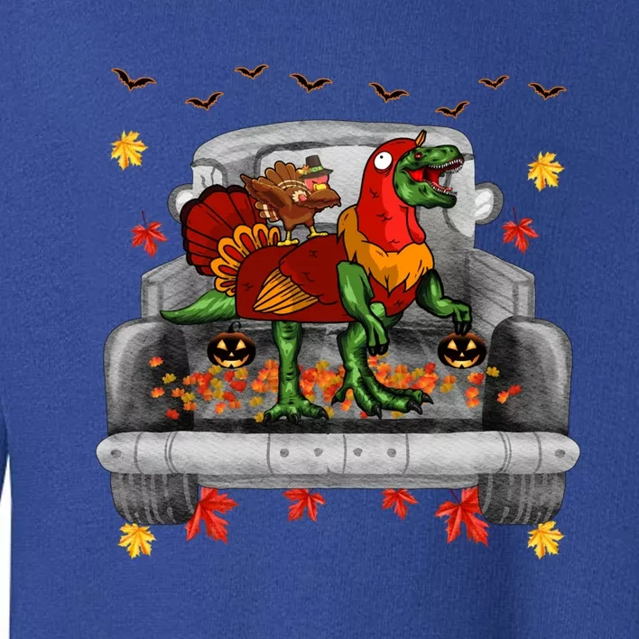 Thanksgiving T Rex Dinosaur Turkey Costume Funny Holiday Gift Toddler Sweatshirt