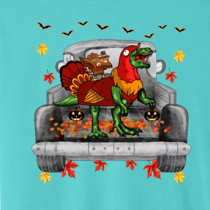 Thanksgiving T Rex Dinosaur Turkey Costume Funny Holiday Gift ChromaSoft Performance T-Shirt