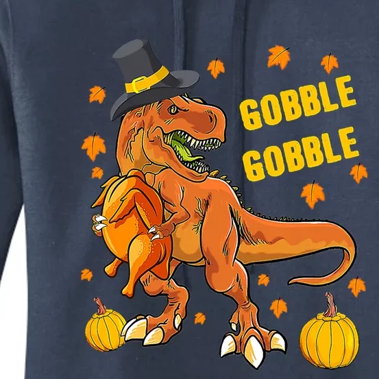 Thanksgiving T Rex Dinosaur Turkey Costume Boys Great Gift Women's Pullover Hoodie