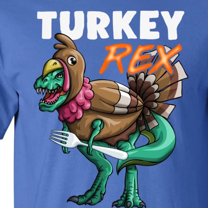 Turkey T Rex Funny Thanksgiving Dinosaur Turkey Costume Gift Tall T-Shirt