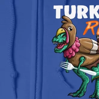 Turkey T Rex Funny Thanksgiving Dinosaur Turkey Costume Gift Full Zip Hoodie