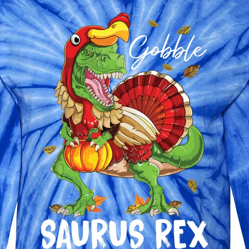 Thanksgiving T Rex Dinosaur Turkey Costume Boys Gift Tie-Dye Long Sleeve Shirt