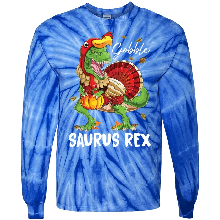 Thanksgiving T Rex Dinosaur Turkey Costume Boys Gift Tie-Dye Long Sleeve Shirt