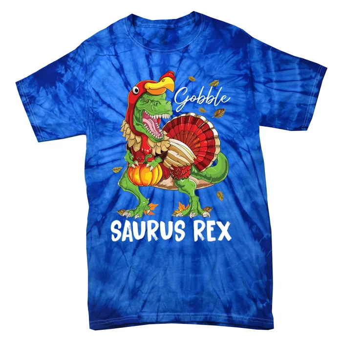 Thanksgiving T Rex Dinosaur Turkey Costume Boys Gift Tie-Dye T-Shirt