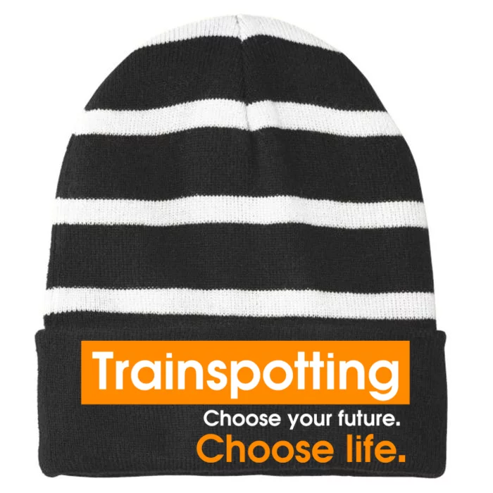 Trainspotting Striped Beanie with Solid Band