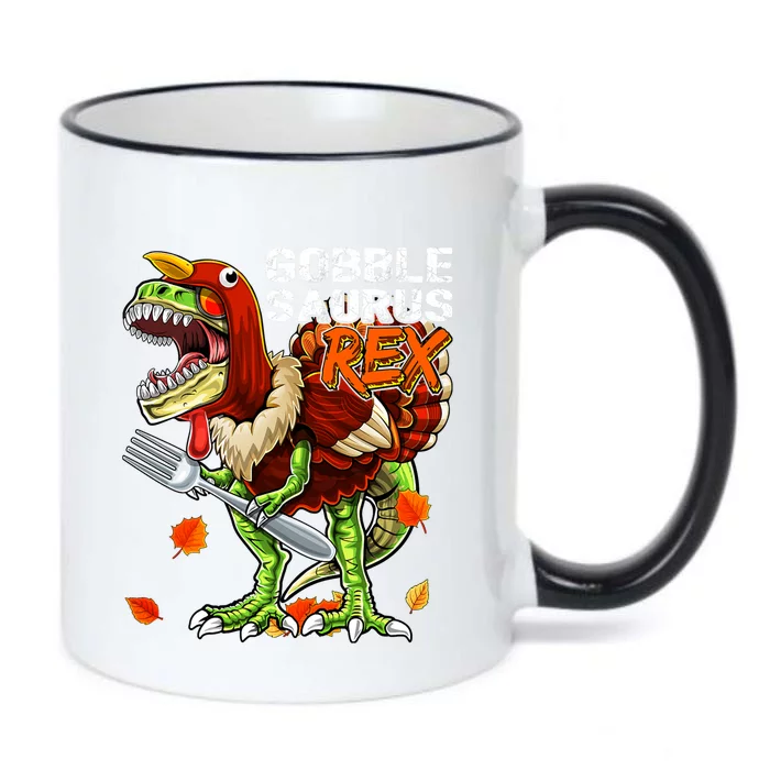 Thanksgiving T Rex Dinosaur Turkey Costume Gift Boys Gift Black Color Changing Mug