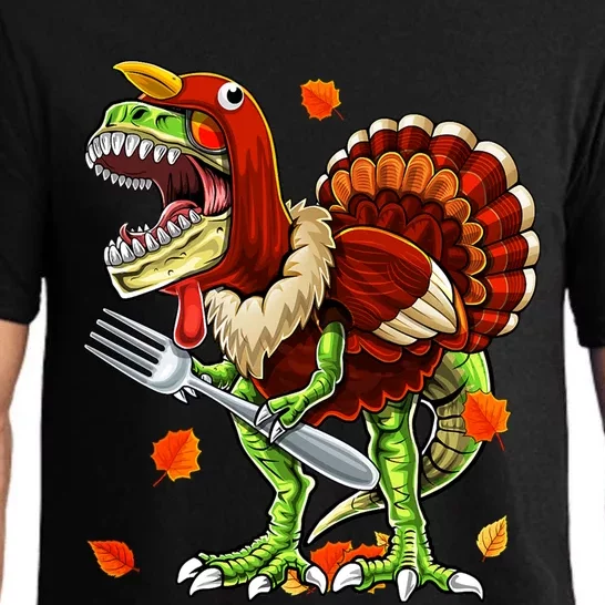 Thanksgiving T Rex Dinosaur Turkey Costume Gift Boys Gift Pajama Set