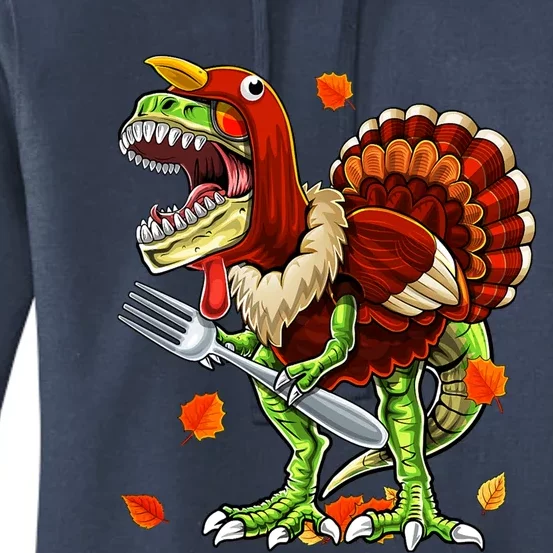 Thanksgiving T Rex Dinosaur Turkey Costume Gift Boys Gift Women's Pullover Hoodie