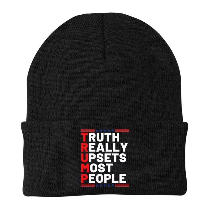 Trump Truth Really Upset Most People Trump 2024 America Flag Knit Cap Winter Beanie