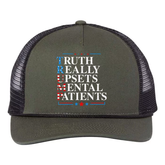 Trump Truth Really Upsets Mental Patients Pro Trump 2024 Retro Rope Trucker Hat Cap