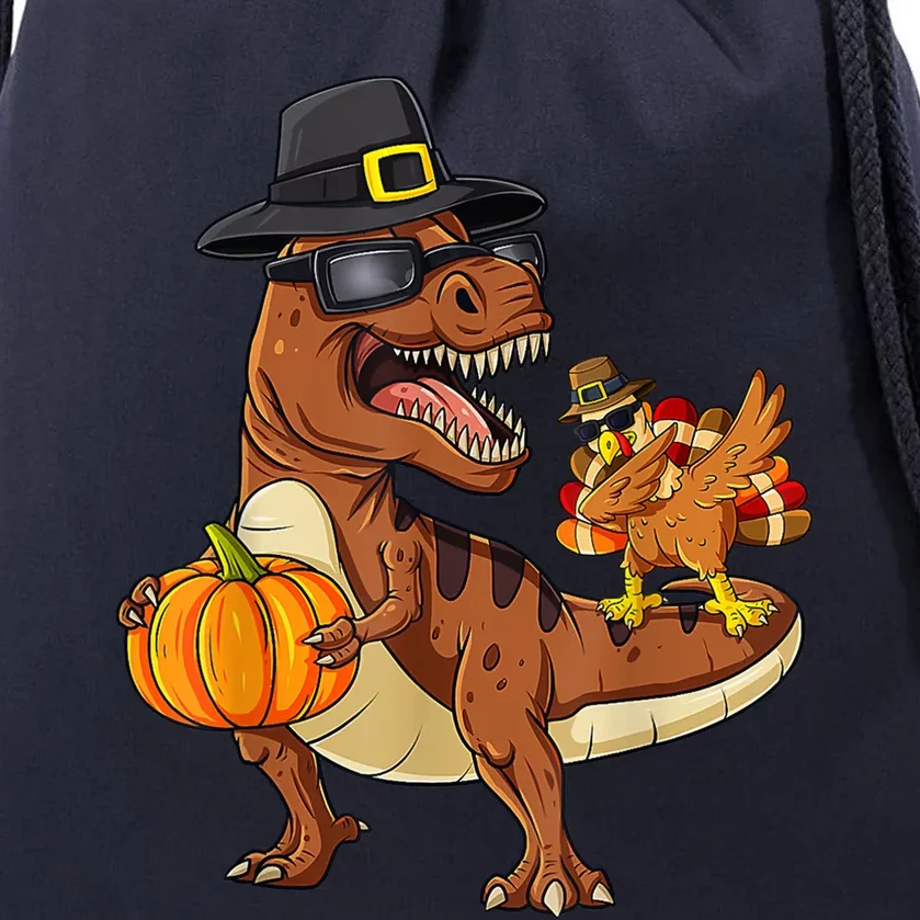 Thanksgiving T Rex Dinosaur Turkey Costume Gift Boys Meaningful Gift Drawstring Bag