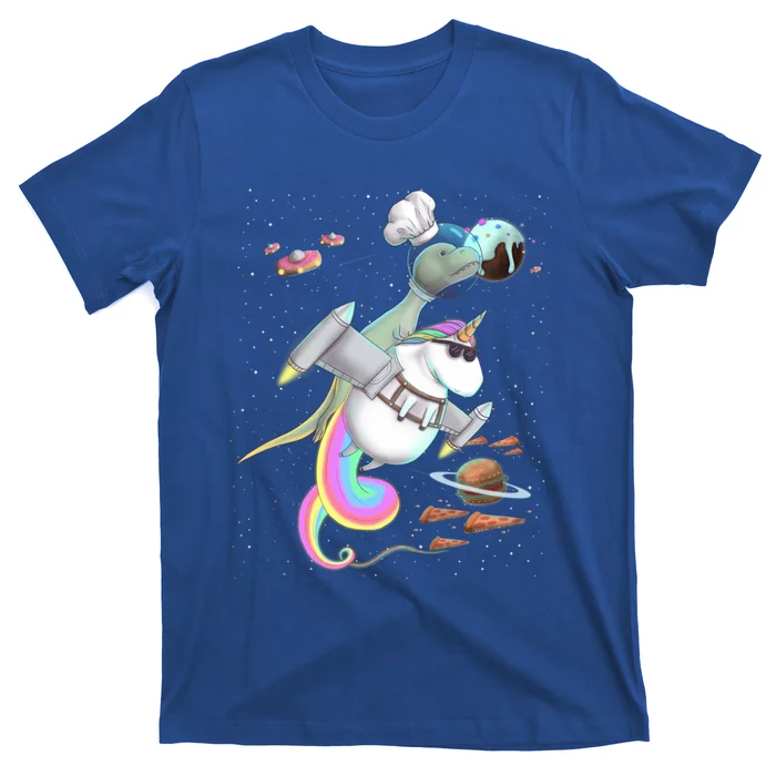 Trex Tyrannosaurus Rex Dinosaur Riding Unicorn Space Party Gift T-Shirt