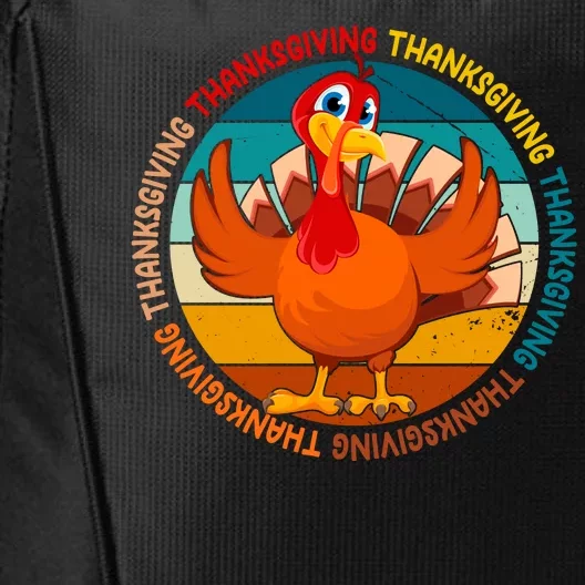 Thanksgiving Turkey Retro Sunset Holiday City Backpack