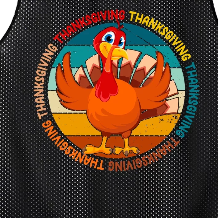 Thanksgiving Turkey Retro Sunset Holiday Mesh Reversible Basketball Jersey Tank