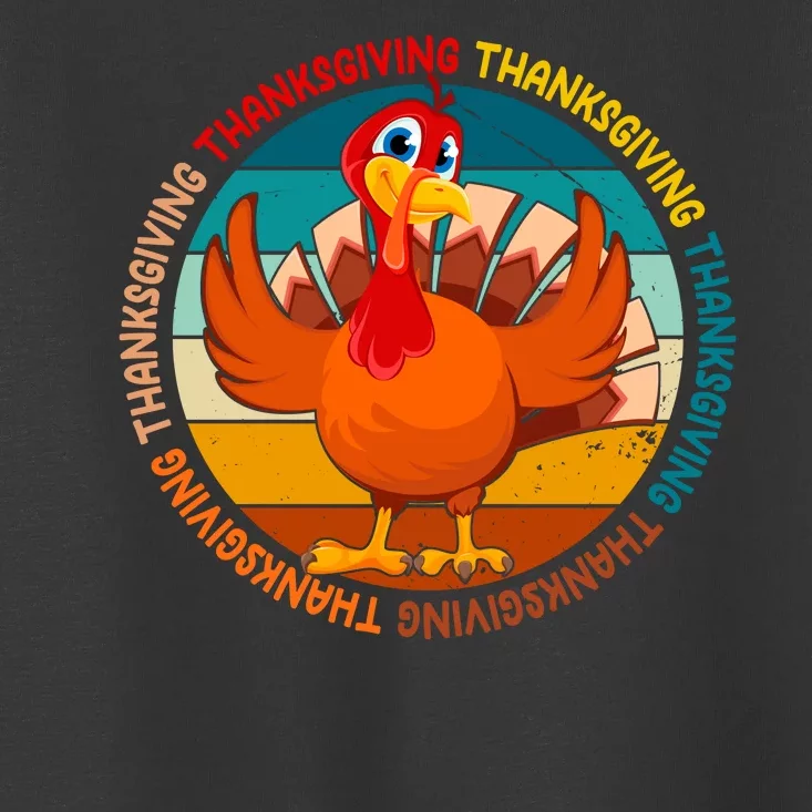 Thanksgiving Turkey Retro Sunset Holiday Toddler T-Shirt