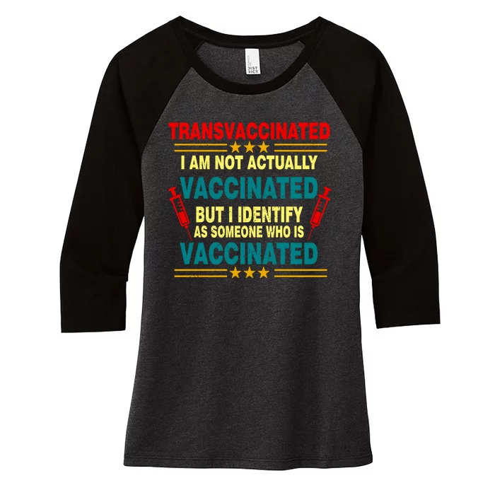 Transvaccinated Women's Tri-Blend 3/4-Sleeve Raglan Shirt