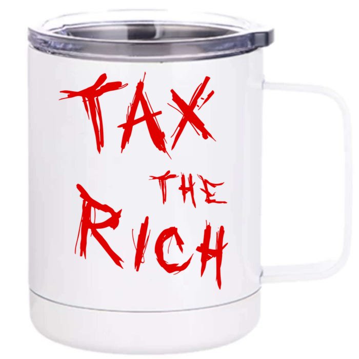 Tax The Rich AOC Quote Front & Back 12oz Stainless Steel Tumbler Cup