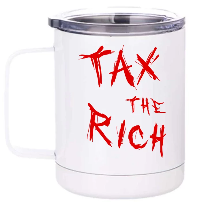 Tax The Rich AOC Quote Front & Back 12oz Stainless Steel Tumbler Cup