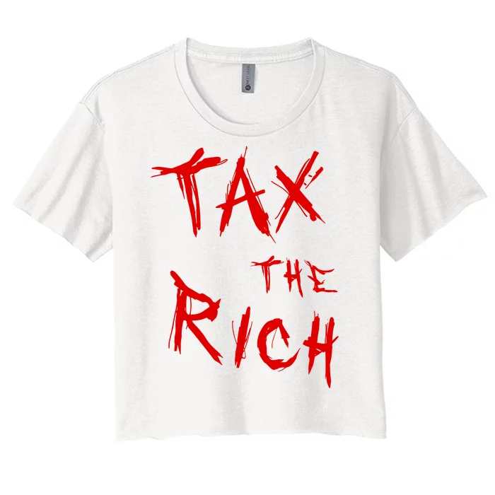 Tax The Rich AOC Quote Women's Crop Top Tee