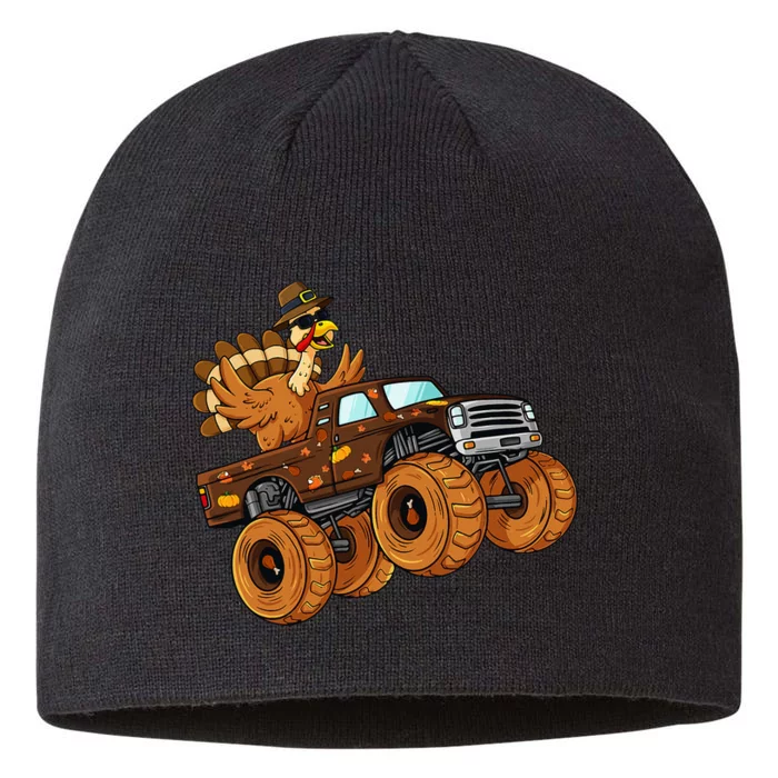 Thanksgiving Turkey Riding Monster Truck 8 1/2in Sustainable Knit Beanie