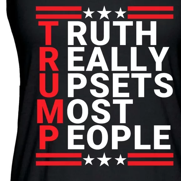 Trump Truth Really Upsets Most People Donald Trump 2024 American Patriotic Merch Ladies Essential Flowy Tank