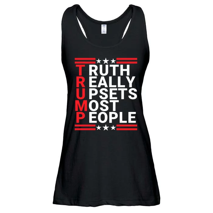 Trump Truth Really Upsets Most People Donald Trump 2024 American Patriotic Merch Ladies Essential Flowy Tank