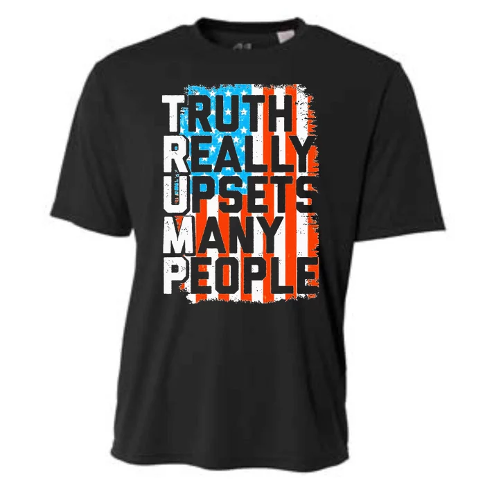 Trump Truth Really Upsets Many People US Flag Funny Cooling Performance Crew T-Shirt