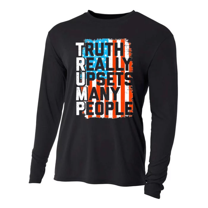 Trump Truth Really Upsets Many People US Flag Funny Cooling Performance Long Sleeve Crew