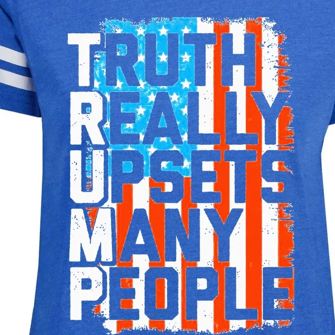 Trump Truth Really Upsets Many People US Flag Funny Enza Ladies Jersey Football T-Shirt