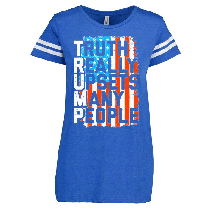 Trump Truth Really Upsets Many People US Flag Funny Enza Ladies Jersey Football T-Shirt