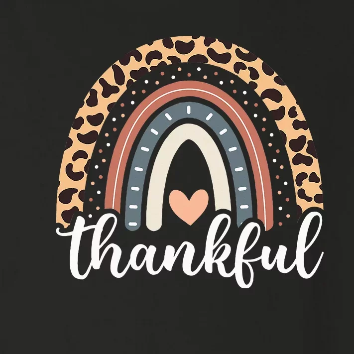 Thankful Thanksgiving Rainbow Leopard Toddler Long Sleeve Shirt