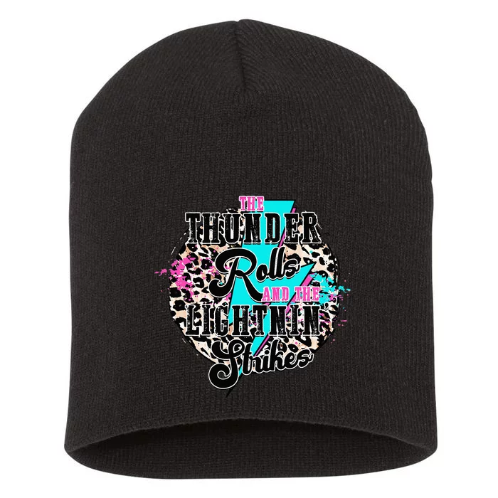 The Thunder Rolls And The Lightnin' Strikes Leopard Short Acrylic Beanie