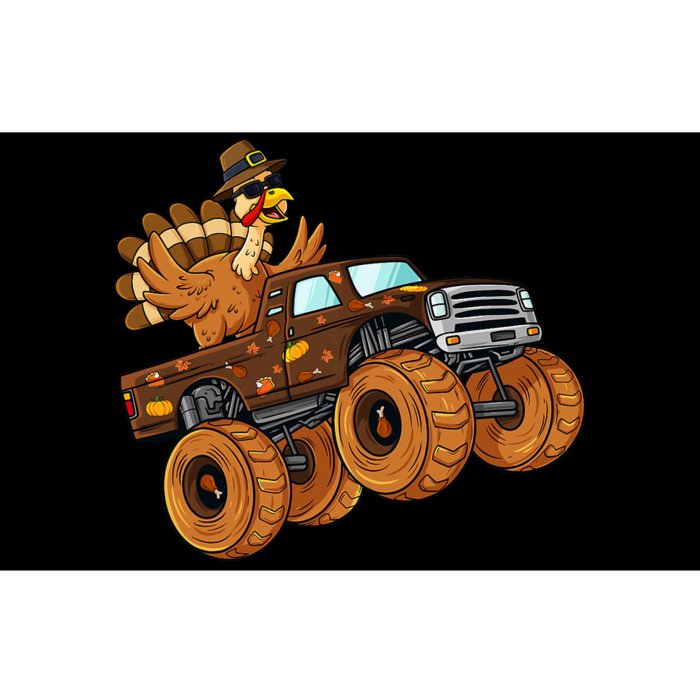 Thanksgiving Turkey Riding Monster Truck Bumper Sticker