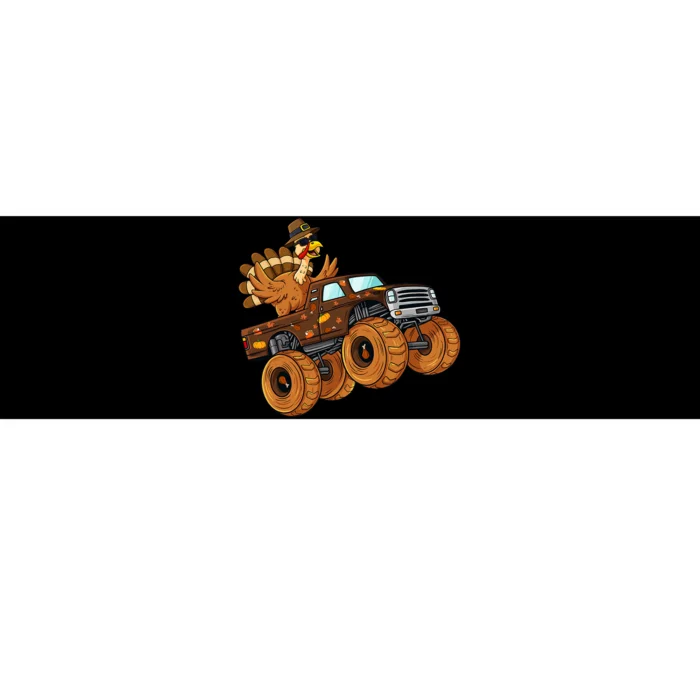 Thanksgiving Turkey Riding Monster Truck Bumper Sticker