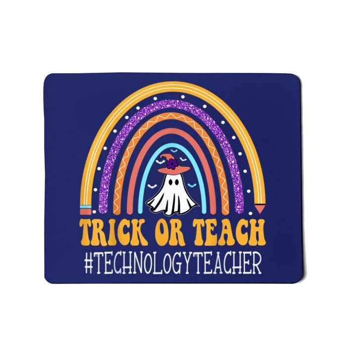 Technology Teacher Rainbow Trick or teach Funny Halloween Mousepad