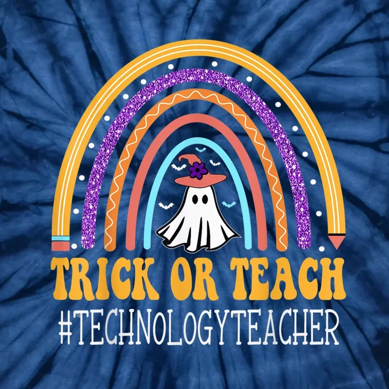 Technology Teacher Rainbow Trick or teach Funny Halloween Tie-Dye T-Shirt