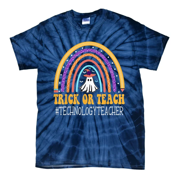 Technology Teacher Rainbow Trick or teach Funny Halloween Tie-Dye T-Shirt