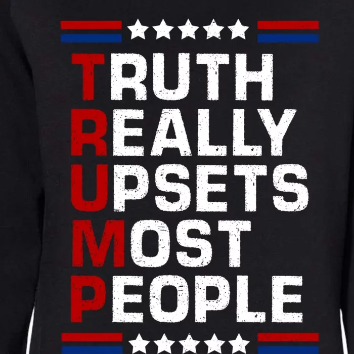 Trump Truth Really Upsets Most People 4th Of July USA Flag Womens California Wash Sweatshirt