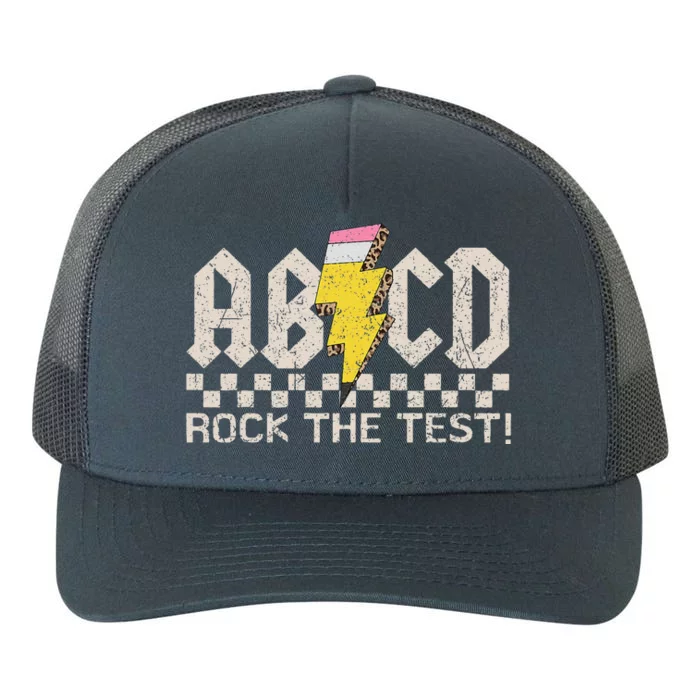 Teacher Testing Retro Abcd Rock The Test Day Funny School Yupoong Adult 5-Panel Trucker Hat