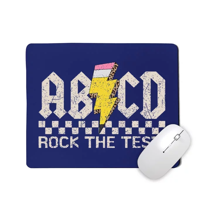 Teacher Testing Retro Abcd Rock The Test Day Funny School Mousepad