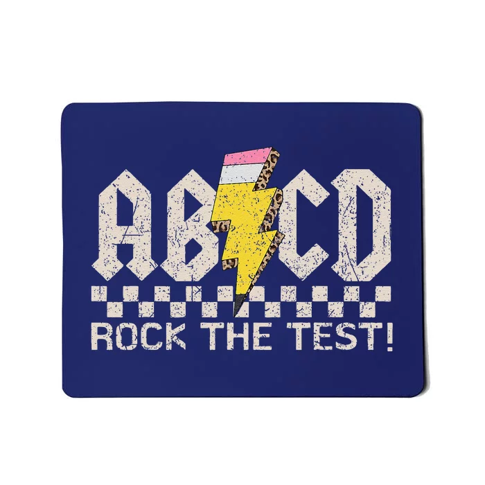 Teacher Testing Retro Abcd Rock The Test Day Funny School Mousepad